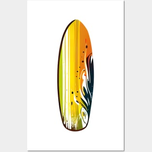 Add a Pop of Color with Surfboard Orange Airbrush Style Posters and Art